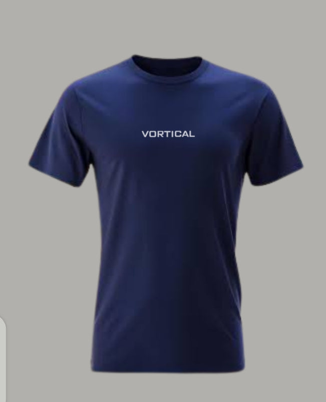 Navy Blue Vortical Tee | Premium Dri-Fit
